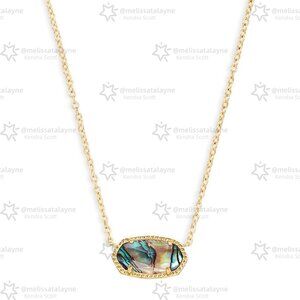 Elisa Gold Pendant Necklace in Abalone Shell